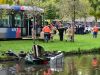 Grasmaaier valt in water na botsing met tram