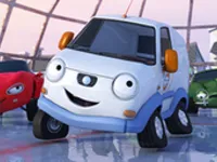 Olly, het kleine witte busje - Bazza is jarig