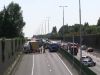 Ernstig ongeval met twee vrachtwagens: twee gewonden, A73 afgesloten